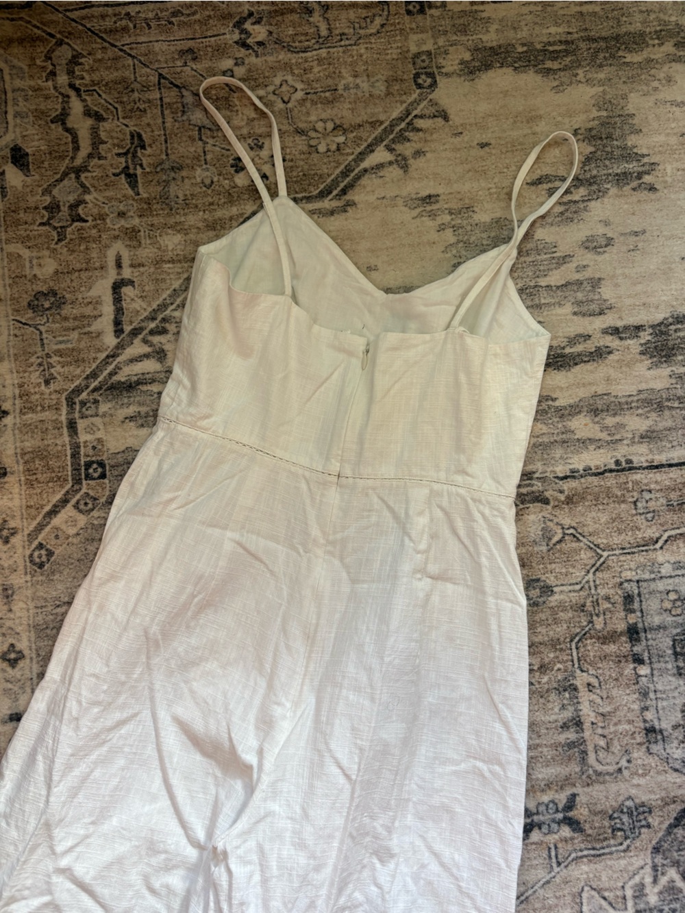 Club Monaco floral white jumpsuit size 2 cotton embroidered resortwear - Picture 7 of 11